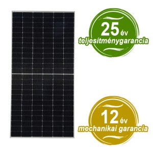 V-tac - 410W Félcellás Monokristályos napelem panel, teljes fekete, Garancia (12 év mechanikai, 25 év teljesítmény) - 11519