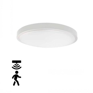 V-tac - 18W IP44 LED panel falon kívüli, mikrohullámú érzékelővel - kör, fehér 3000K - 7659