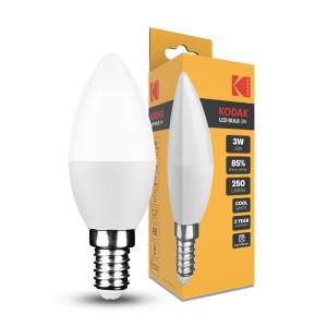 Kodak - Max LED Izzó Gyertya C37 3W E14 4000K (250 lumen) 