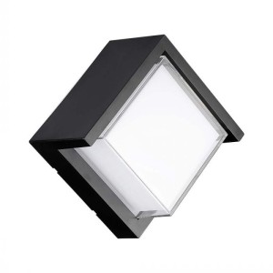 V-tac - Oldalfali dekor lámpatest - fekete (12W - négyzet) természetes fehér IP65 - 218540
