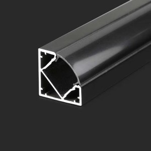 V-tac - Aluminium sarok profil LED szalaghoz 2 méter opál búrával, végzáróval, fekete színű -2877