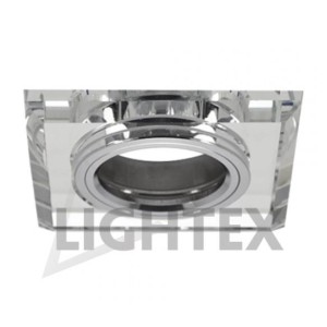 Lightex - GU10 Üveg spot keret, négyzet, 90x90 - LTX30306