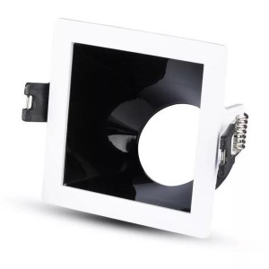 V-tac - Spot beépítő keret, négyzet, fekete-fehér - 3165