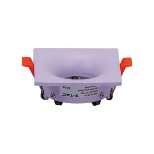 V-tac - GU10 Beépítő keret, négyzet, fehér -3170