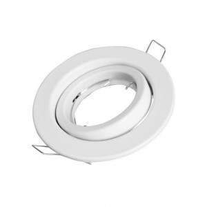 V-tac - GU10 Beépítő keret, kör, állítható, fehér -3469