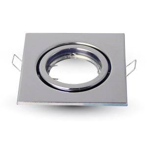 V-tac - GU10 Beépítő keret, négyzet, állítható, króm -3474