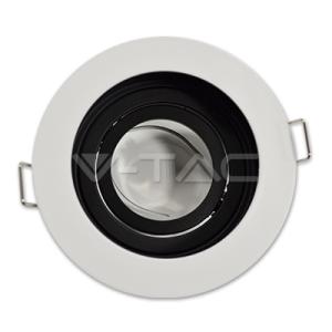 V-tac - GU10 Beépítő keret, kör, állítható, fehér -3595