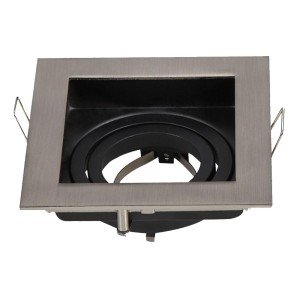 V-tac - GU10 Beépítő keret szatén nikkel, dönthető, négyzetes -3598