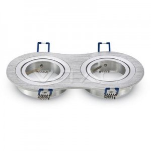 V-tac - 2xGU10 spot lámpa keret, billenthető, szálcsiszolt -3602