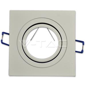 V-tac - GU10 Beépítő keret, négyzet, fehér -3605