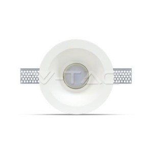 V-tac - GU10 Beépítő keret Gipsz, kör, mély -3654