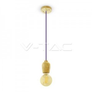 V-tac - E27 Fa függeszték lila vezetékkel -3724
