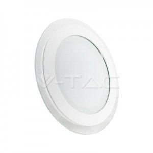 V-tac - 18W beép. mini üveg led panel, kör, 6000K -4759
