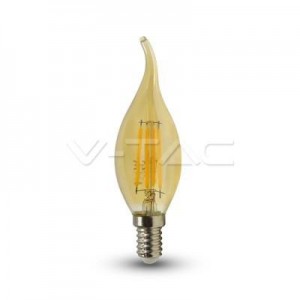 V-tac - E14, Gyertya csepp 4W Filament led égő 2200K -7114