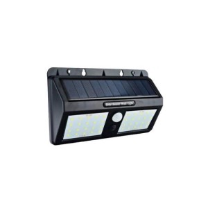 Optonica - Szolár (napelemes) 1,5W Oldalfali lámpa fekete, IP54 6000K fekete