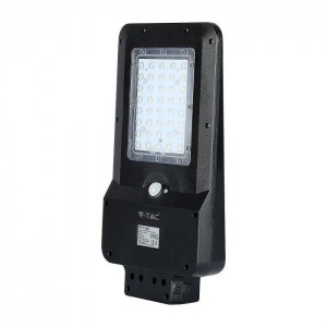 V-tac - 15W LED szolár napelemes utcai lámpa, fekete burkolat 4000K - 8549