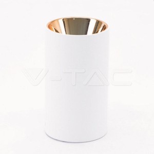 V-tac - GU10 lámpatest, kör, fehér-rózsaarany - 8592