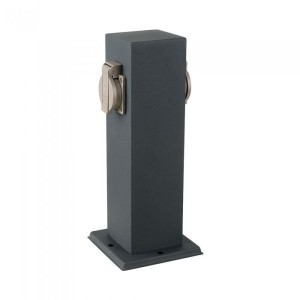 V-tac - Kültéri 2-es elosztó oszlop, fekete, IP44 -8820