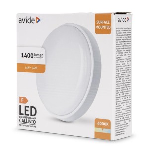 Avide - Callisto, Falon kívüli led lampa, kör, IP54 14W CW 4000K fehér