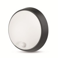 Avide - Cseppálló Mennyezeti Lámpa Europa-R Kerek IP65 18W CCT Fekete/Fehér PIR