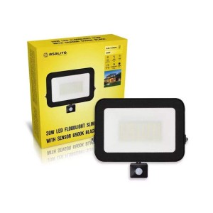 Asalite - 30W SMD Asalite Led reflektor mozgásérzékelővel fekete, 6500K - ASAL0336