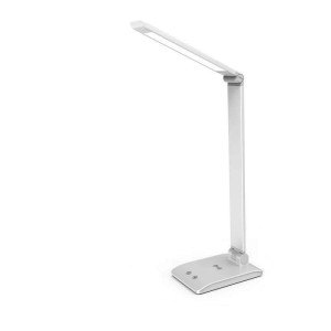 Asalite - LED Asztali Lámpa Dimmerelhető 7W (450 lumen) CCT Wireless USB Ezüst