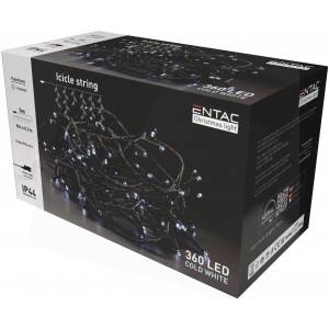 Entac - Entac Karácsonyi IP44 360 LED Jégcsapfüzér CW 8m