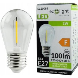 Ecolight - 1W E27 led égő 2700K - EC20086