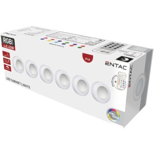 Entac - Mini Hordozható Éjjeli Fény 0.45W RGB + Távir. 6db/csomag