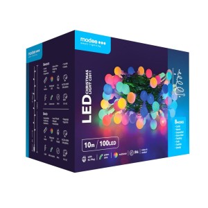 Modee - Karácsonyi LED Gömb Füzér 10M (100LED) - Színes - ML-C2011