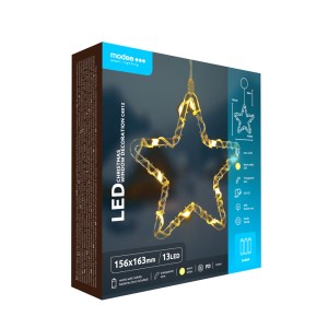 Modee - Karácsonyi LED Dekoráció Ablakra Elemes C4012 (13LED H163x156mm) Modee - Karácsonyi LED Dekoráció Ablakra Elemes C4012 (13LED H163x156mm)