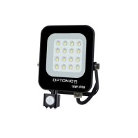 Optonica - LED SMD reflektor, fekete, 10W 900LM AC220-240V 90° IP65 4500K + érzékelő