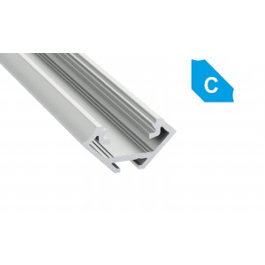 V-tac - Aluminium sarok profil LED szalaghoz 2 méter átlátszó búrával -11291NR