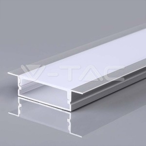 V-tac - 41mm széles, süllyeszthető alumínium LED szalag profil fehér fedlappal 2m - 23177 V-tac - 41mm széles, süllyeszthető alumínium LED szalag profil fehér fedlappal 2m - 23177